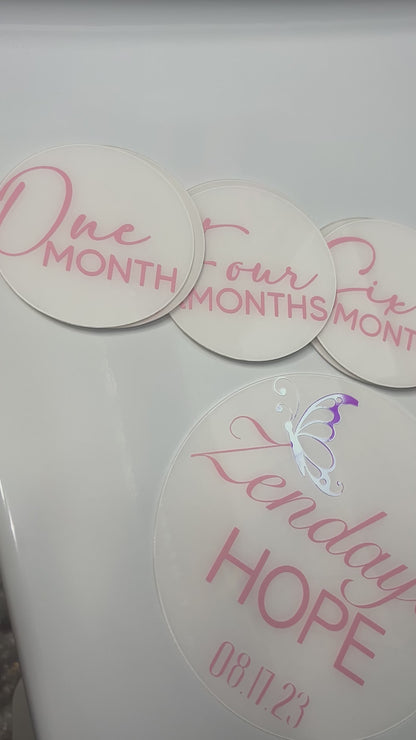 Baby Milestone Announcement Acrylic Discs